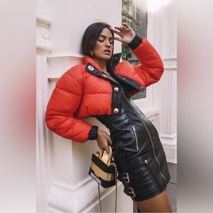 Moschino Crop Red Puffer H&M Size Medium